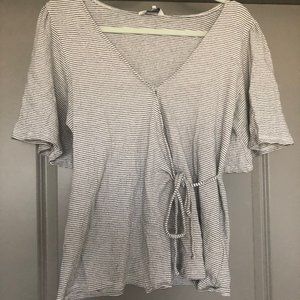 Lucky Brand Top with Tie Waist and Bell Sleeves